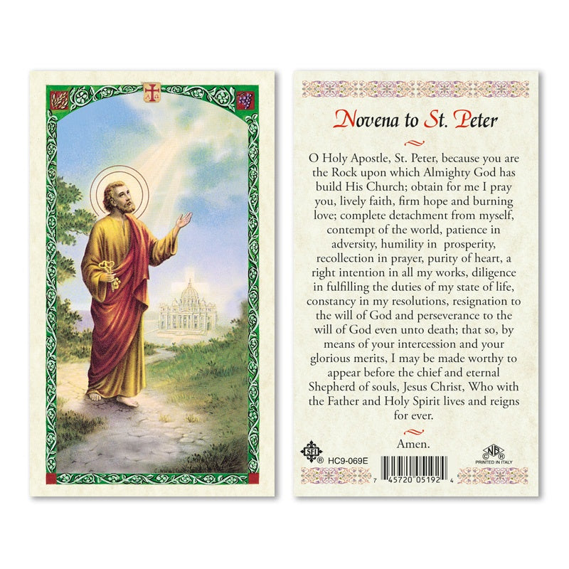 Novena To St. Peter Holy Card