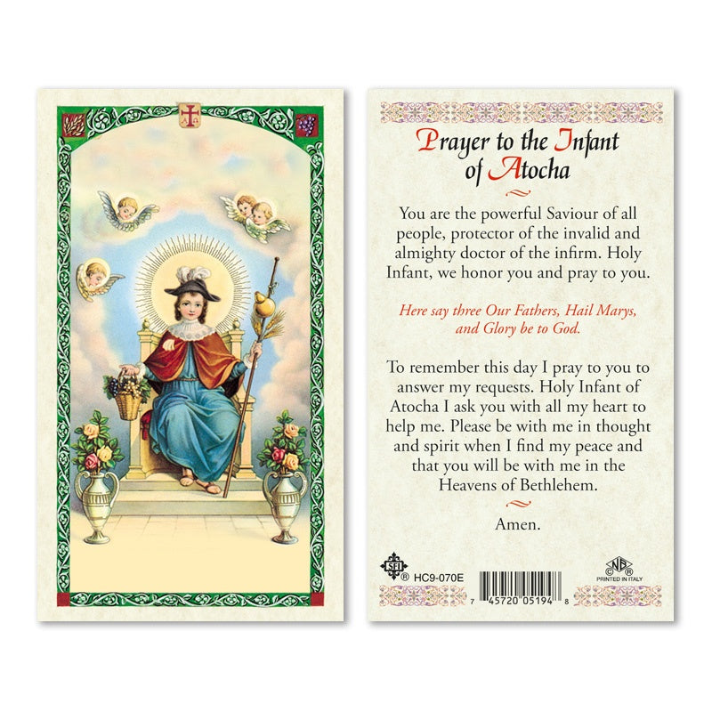 Prayer To The Infant Of Atocha Holy Card