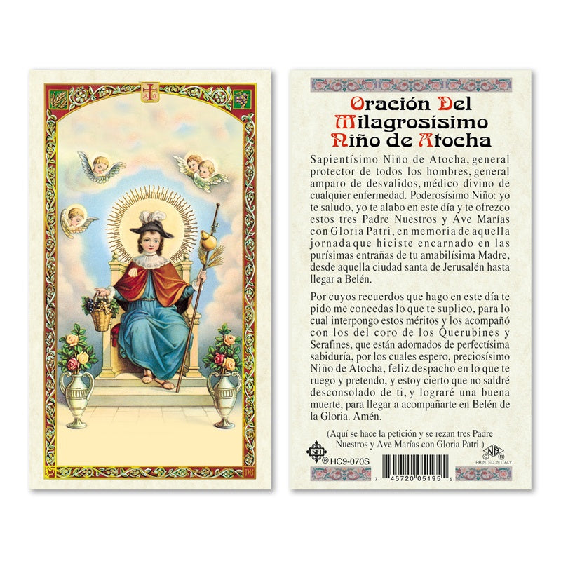 Oracion Del Milagrosisimo Niño De Atocha Estampa