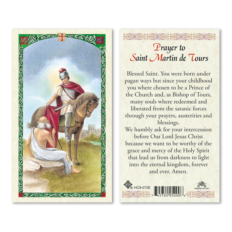 Prayer To Saint Martin De Tours Holy Card