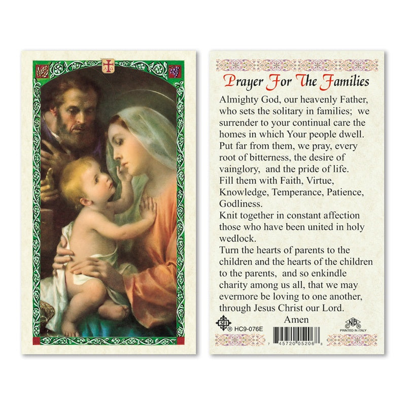 Prayer For The Families Holy Card