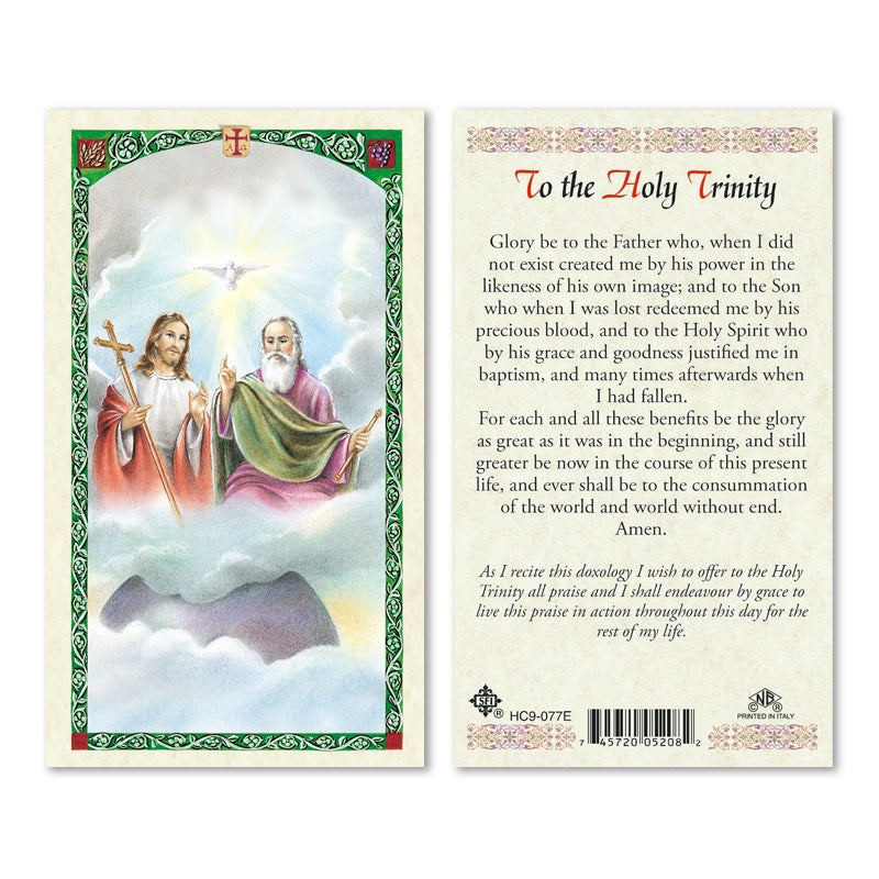 To The Holy Trinity Holy Card