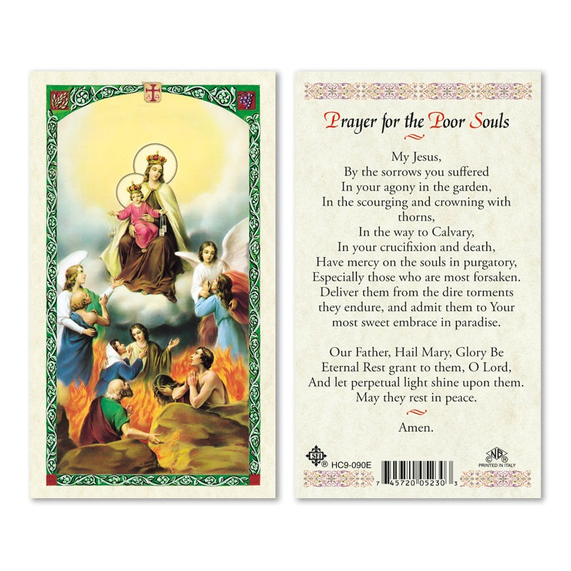 Prayer For The Poor Souls Holy Card