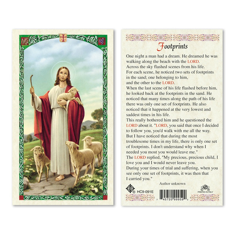 Footprints Holy Card