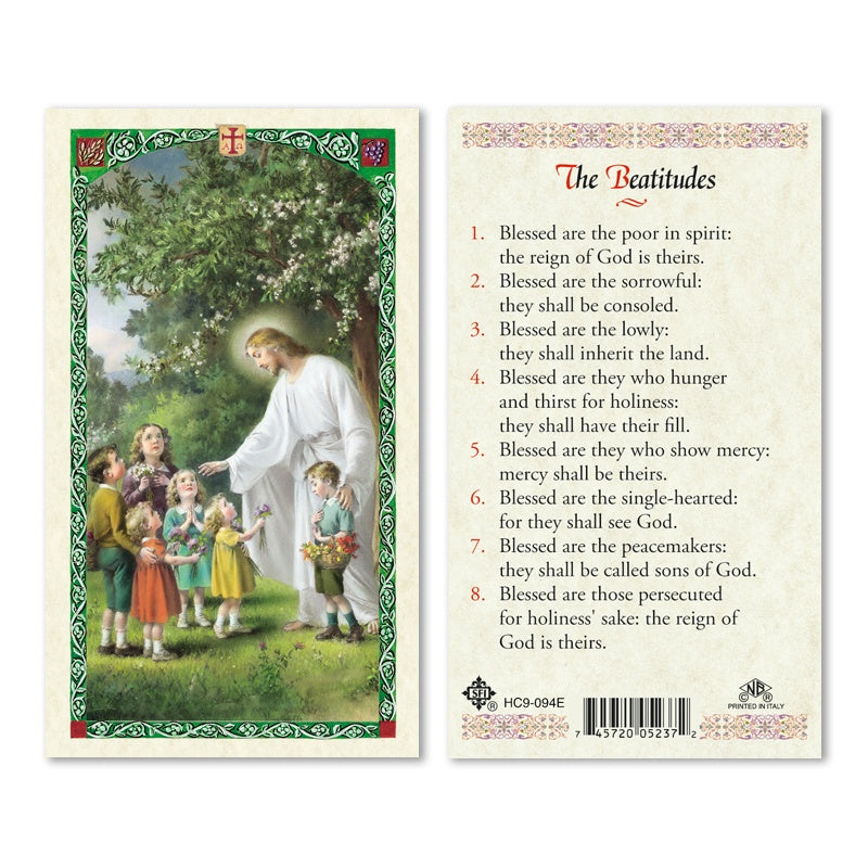 The Beatitudes Holy Card