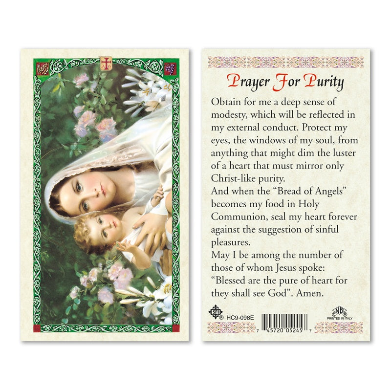 Prayer For Purity Holy Card