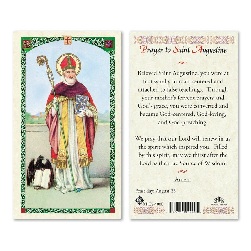 Prayer to Saint Augustine Holy Card