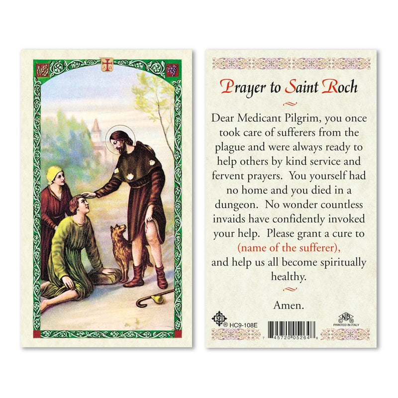 Prayer To Saint Roch Holy Card