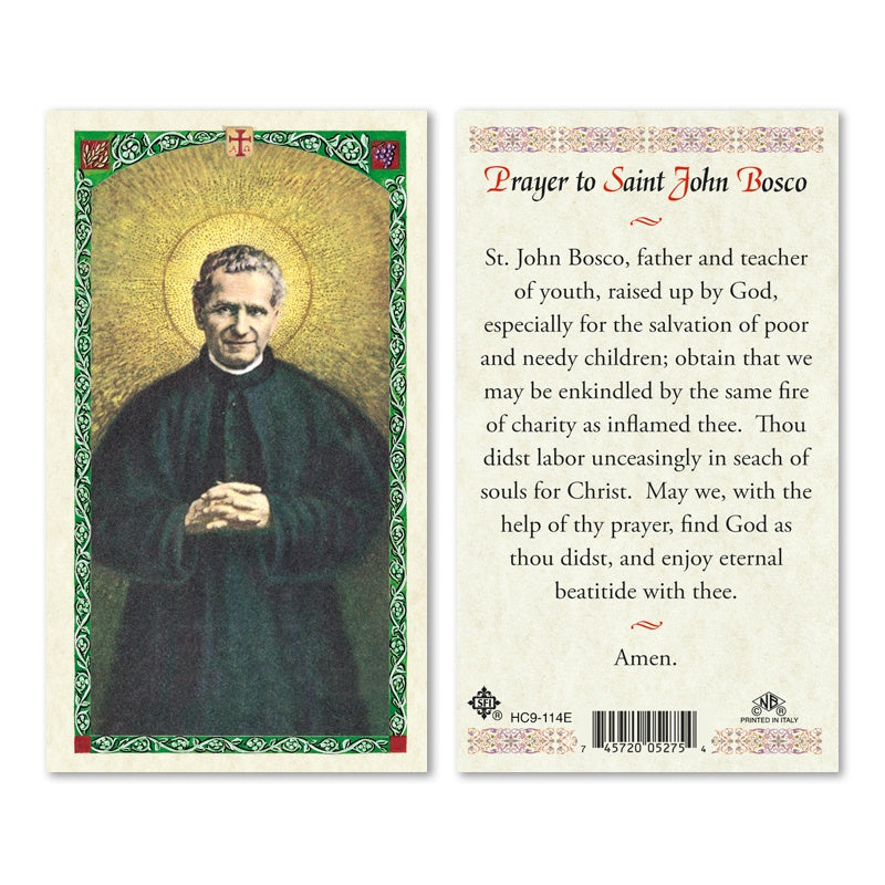 Prayer To Saint John Bosco Holy Card