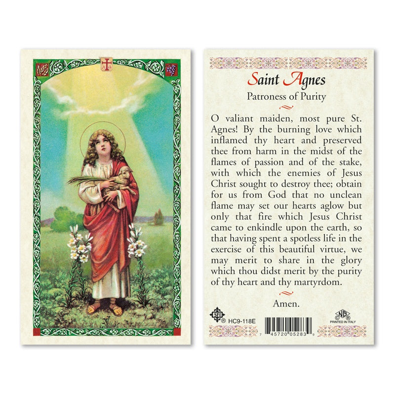 Saint Agnes Holy Card