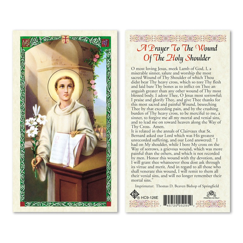 A Prayer To The Wound Of The Holy Shoulder Holy Card