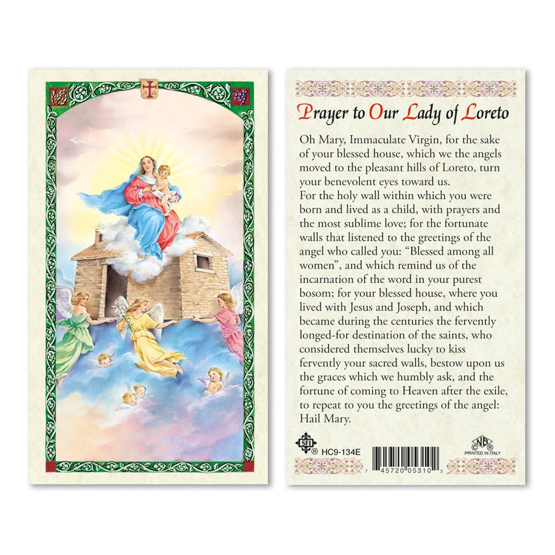 Prayer To Our Lady Of Loreto Holy Card