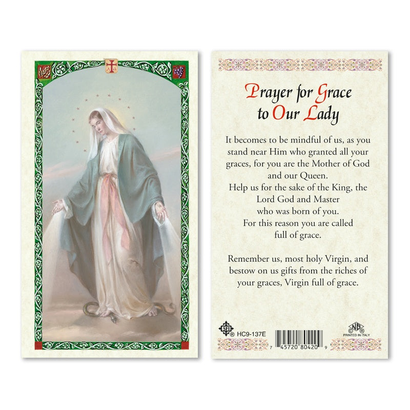 Prayer For Grace To Our Lady Holy Card
