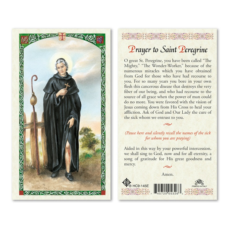 Prayer To Saint Peregrine Holy Card