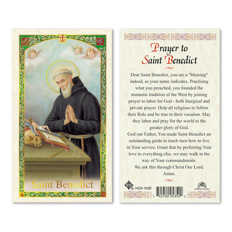 Prayer To Saint Benedict Holy Card