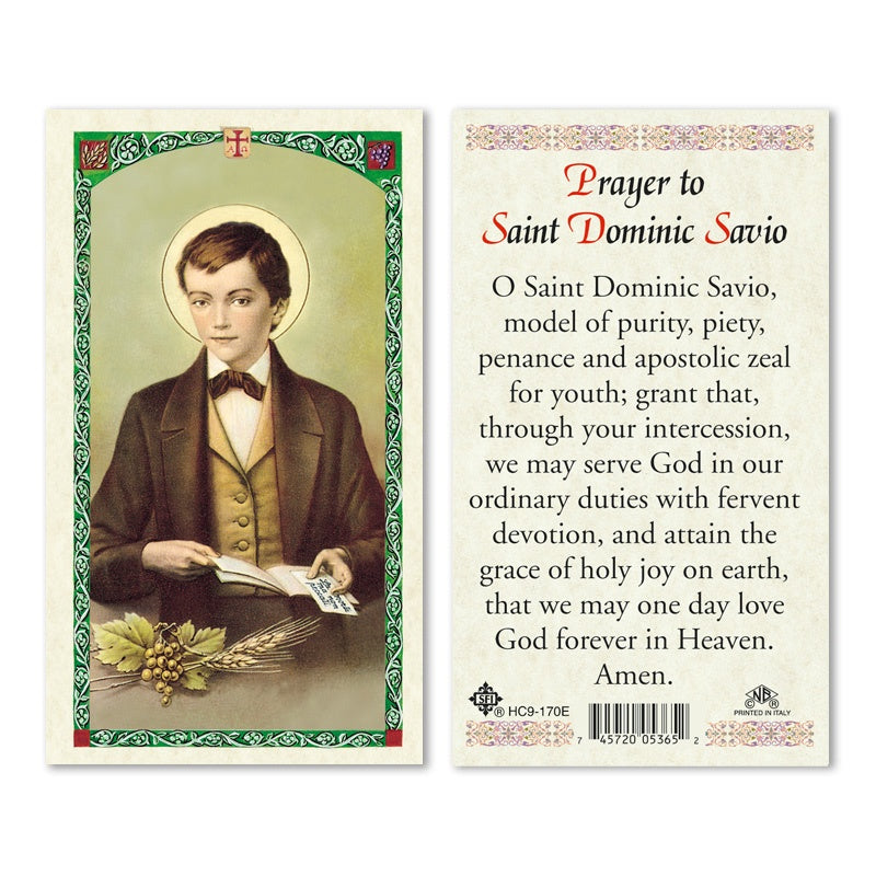 Prayer To Saint Dominic Savio Holy Card