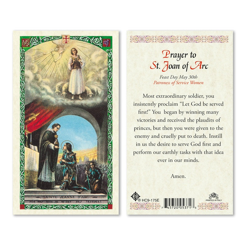 Prayer To St. Joan Of Arc Holy Card