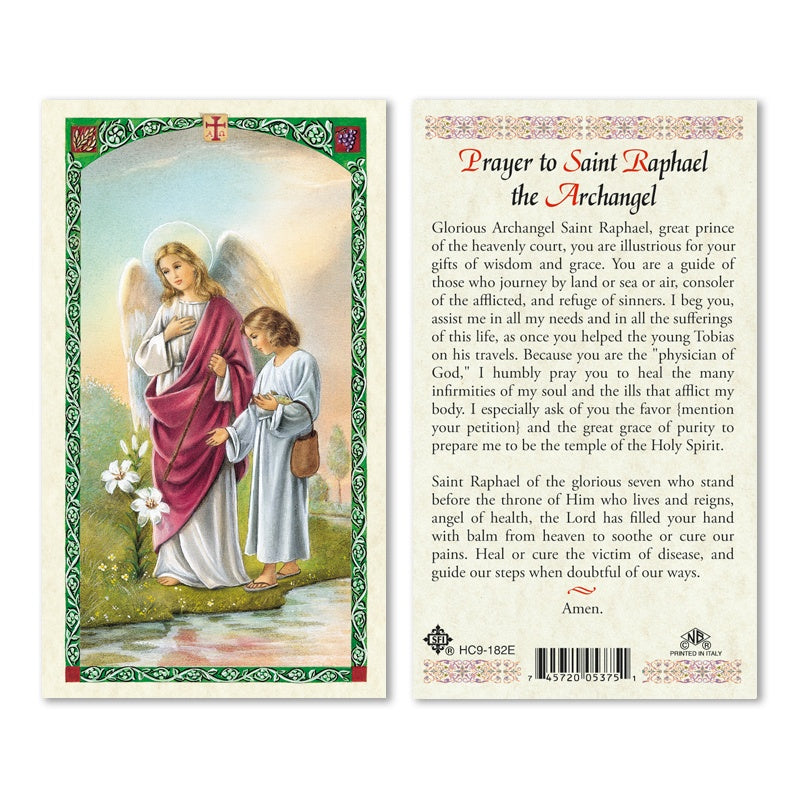 Prayer To Saint Raphael The Archangel Holy Card