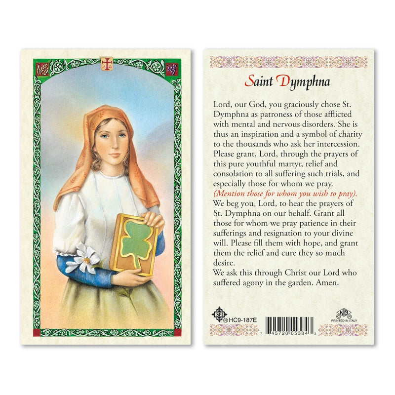 Saint Dymphna Holy Card
