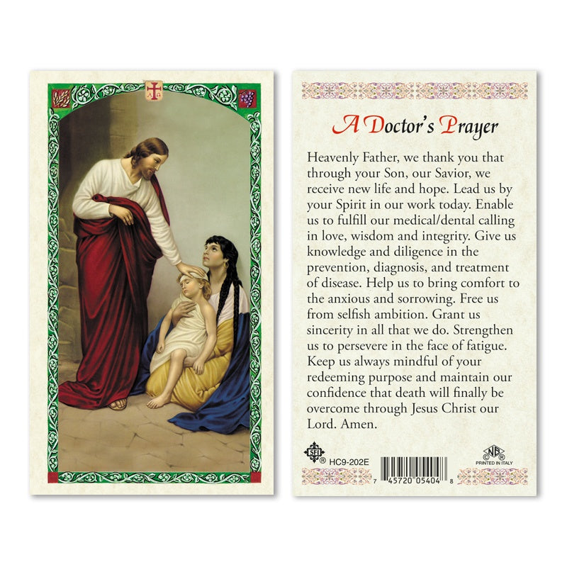 A Doctor's Prayer Holy Card
