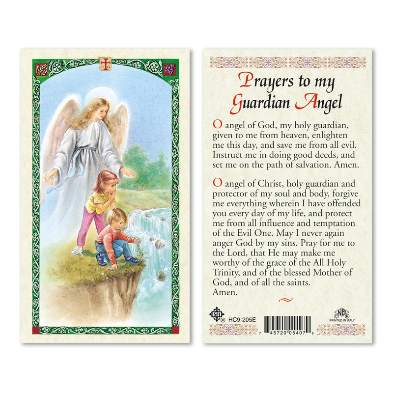 Prayers To My Guardian Angel Holy Card