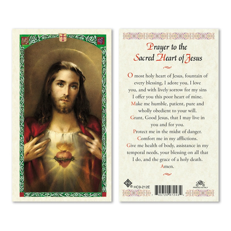Prayer To The Sacred Heart Of Jesus Holy Card