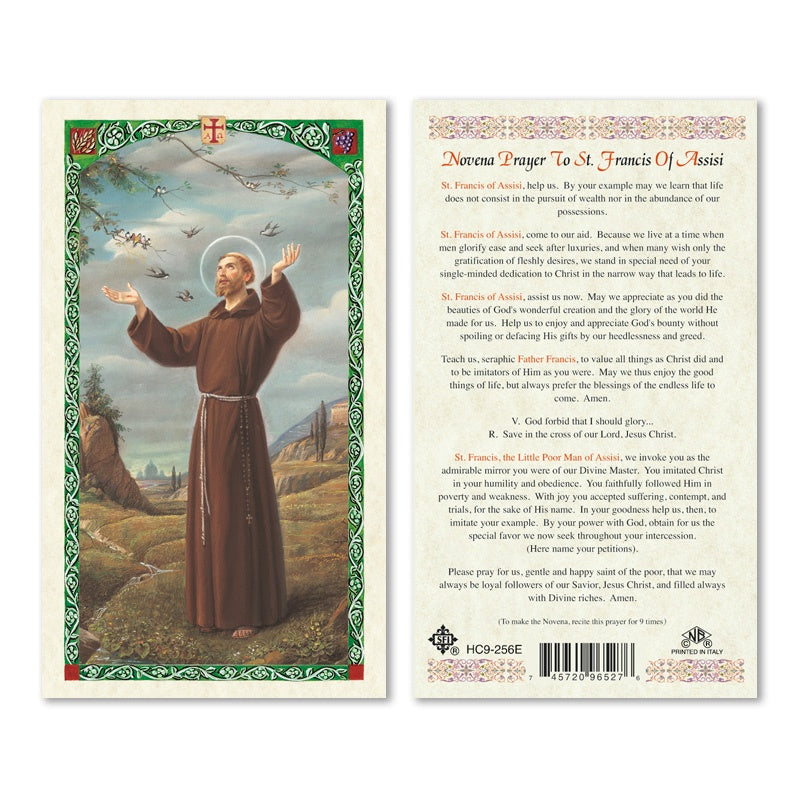 Novena Prayer To St. Francis Of Assisi Holy Card