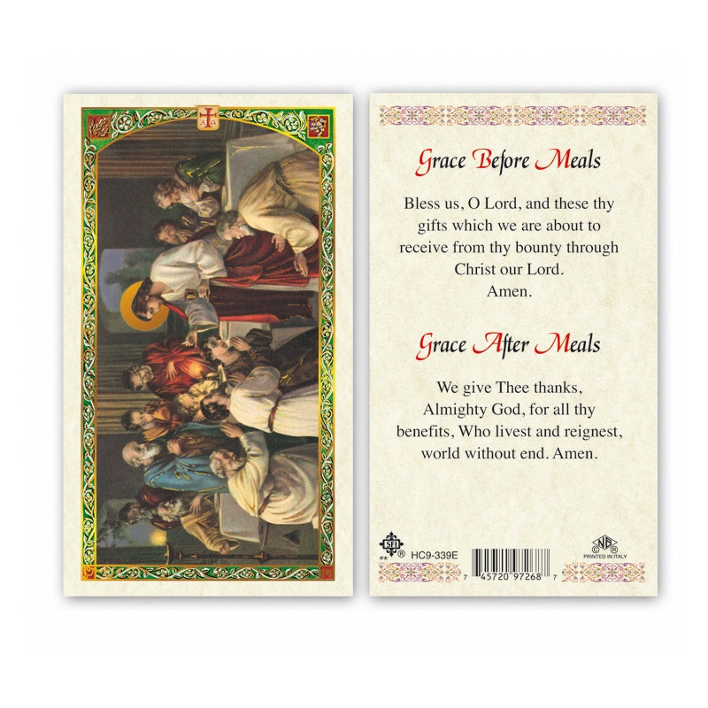 Grace Before Meals,Grace after Meals Holy Card