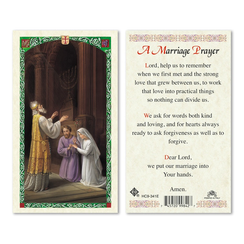 A Marriage Prayer Holy Card