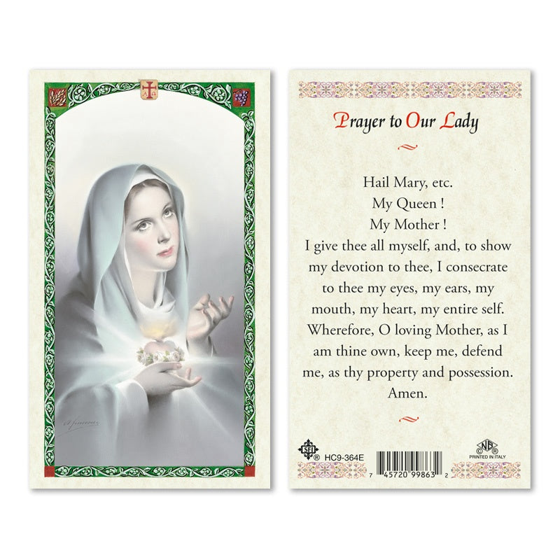 Prayer To Our Lady Holy Card
