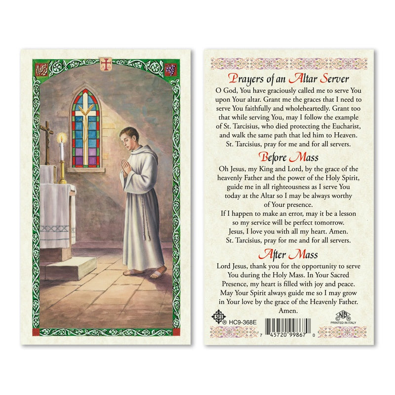Prayers Of An Altar Server Holy Card