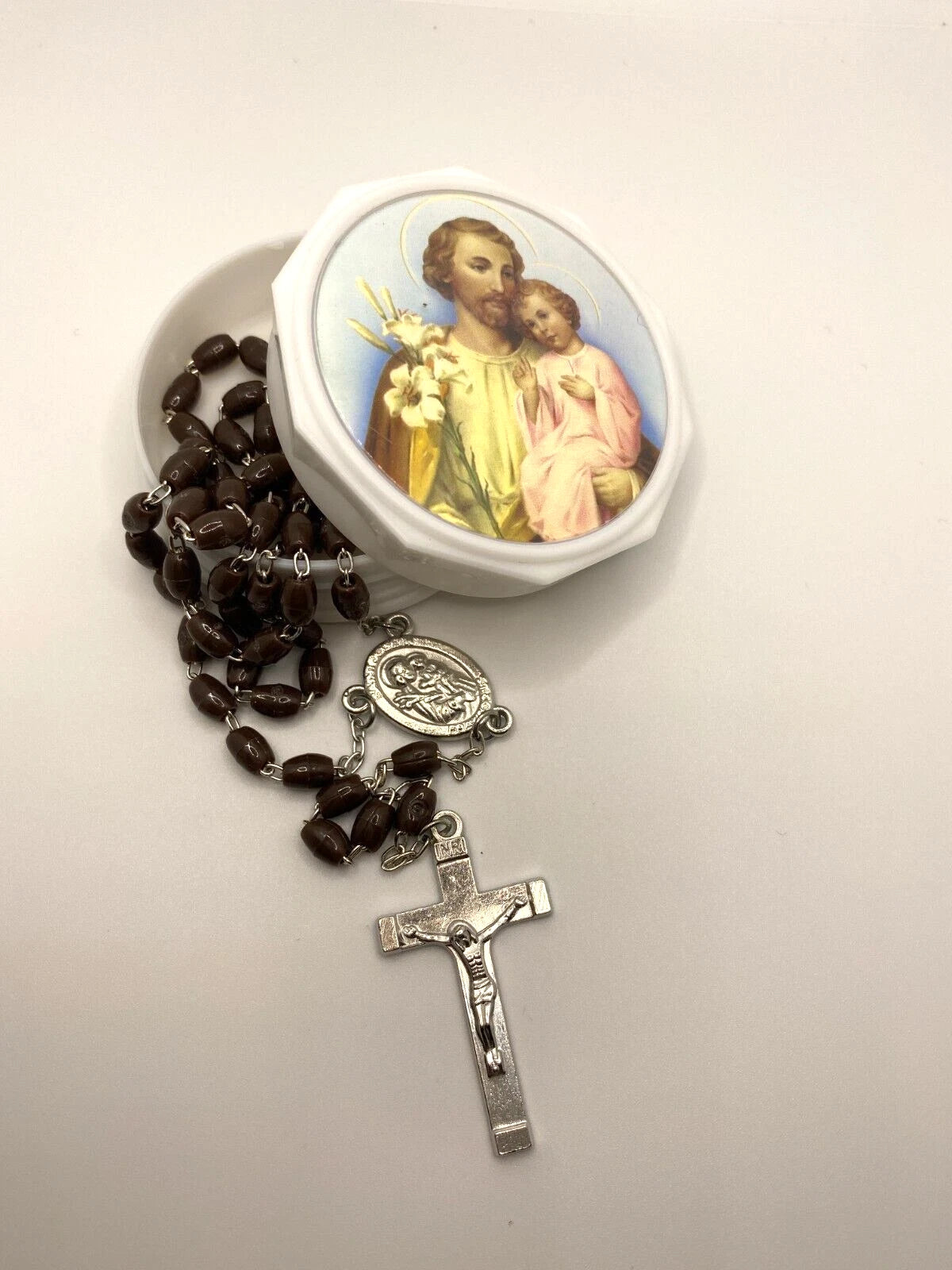 St. Joseph Brown Rosary With Case