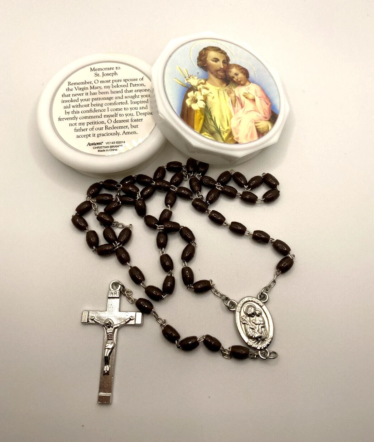 St. Joseph Brown Rosary With Case