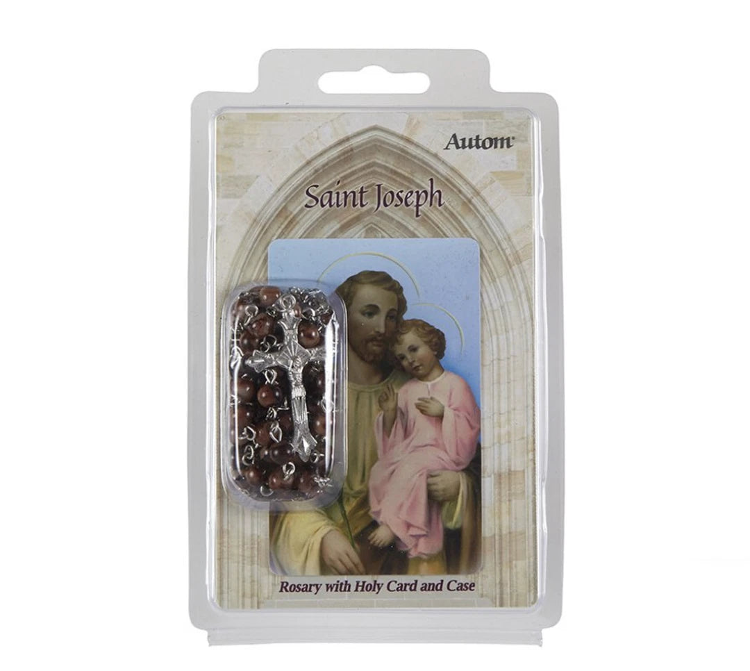 Saint Joseph Rosary With Holy Card And Case