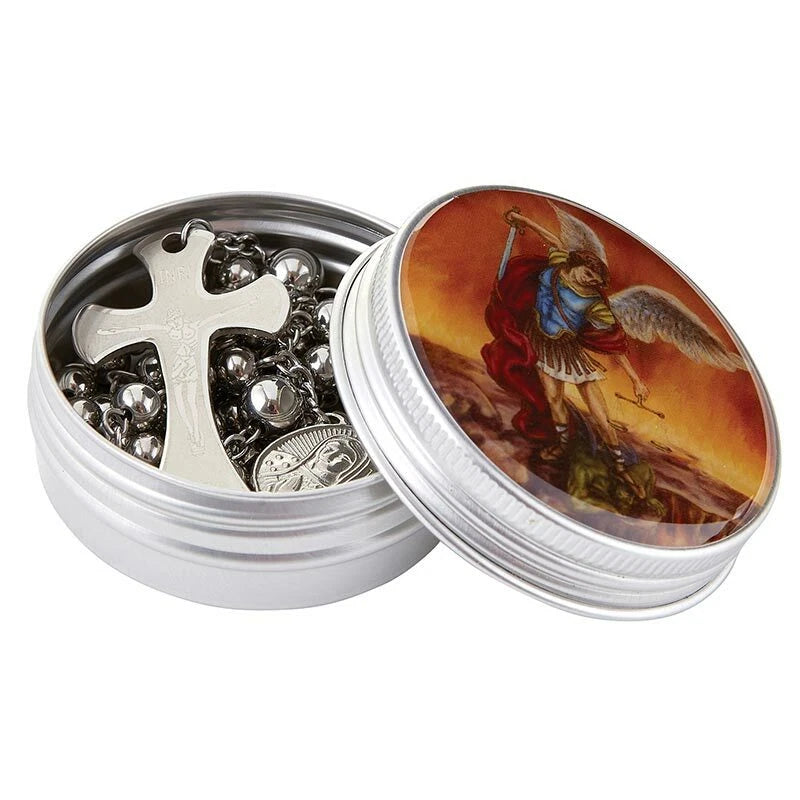 St.Michael Rosary Tin Rosary NOT Included