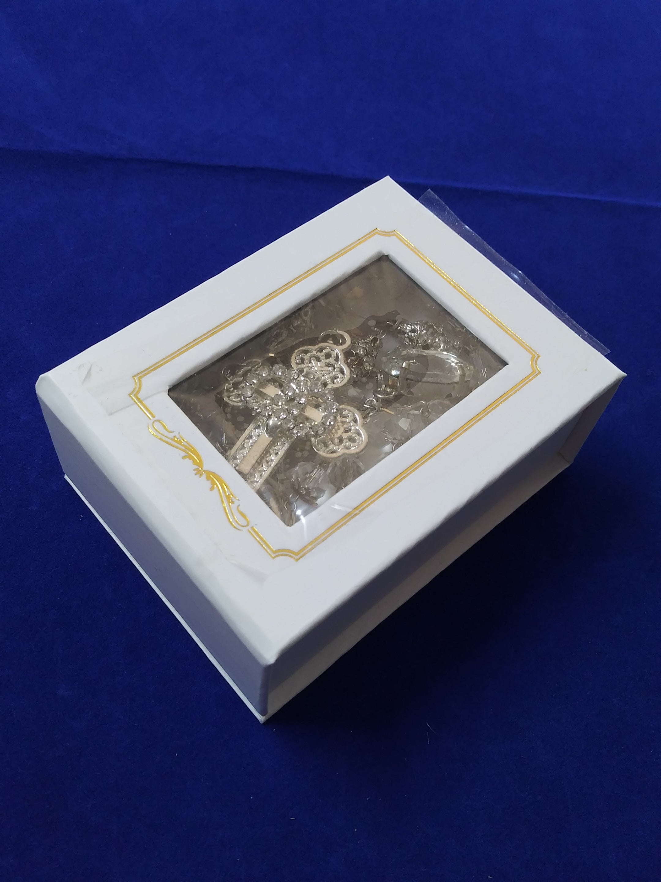 Wedding Rosary - Silver And Crystal