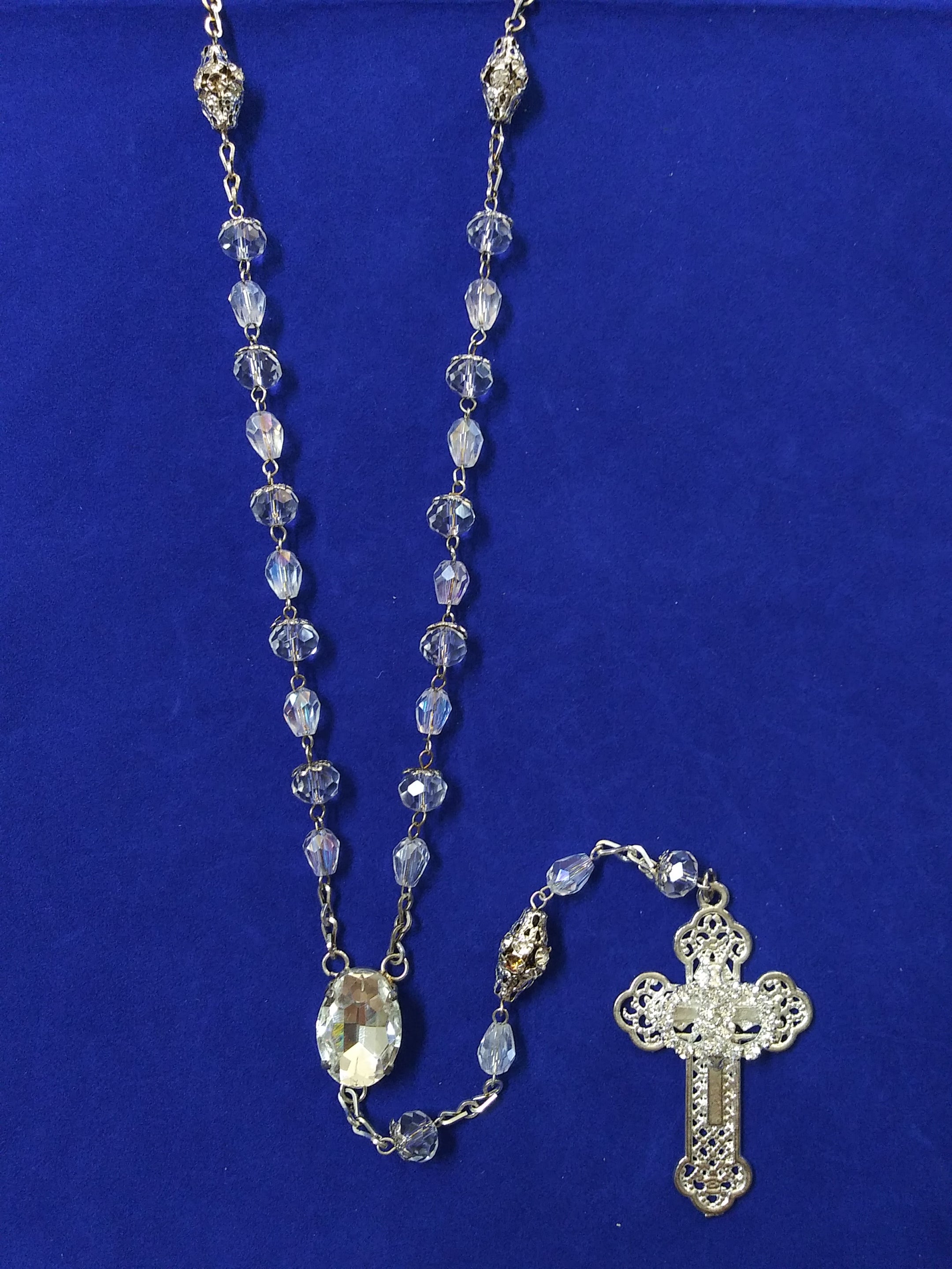 Wedding Rosary - Silver And Crystal